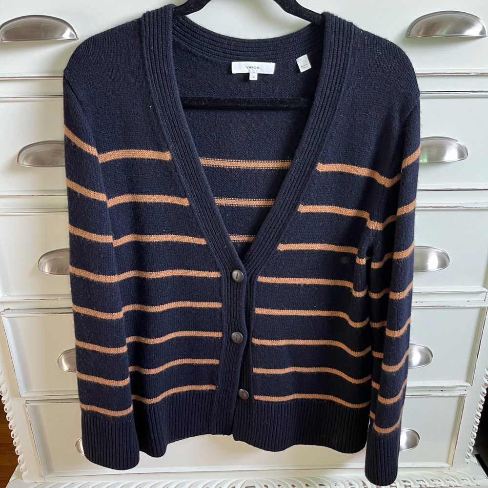 Vince Striped Cardigan